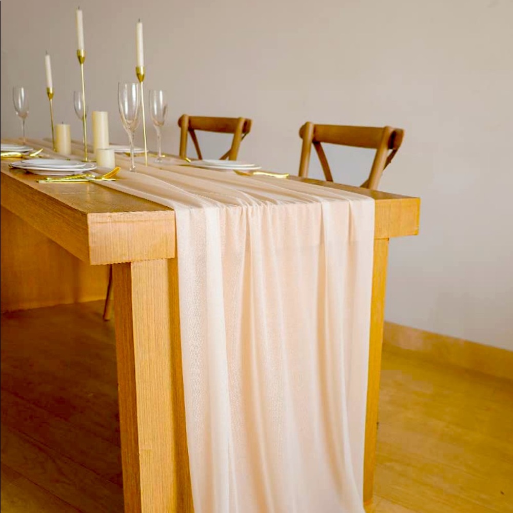 Wedding Table Runners in Peach Champagne (10ft)